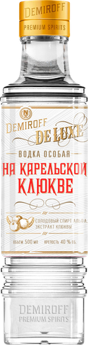 Водка DEMIROFF Де Люкс Особая на карельской клюкве 40%, 0.5л