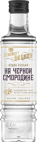 Водка DEMIROFF Де Люкс Особая на черной смородине 40%, 0.25л