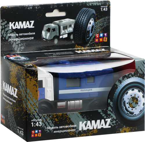 Машинка БЫСТРОТАЧКИ Kamaz 1:43, картинка