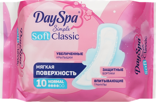 Прокладки гигиенические DAYSPA Simple Classic Soft Normal, 10шт, детальное фото