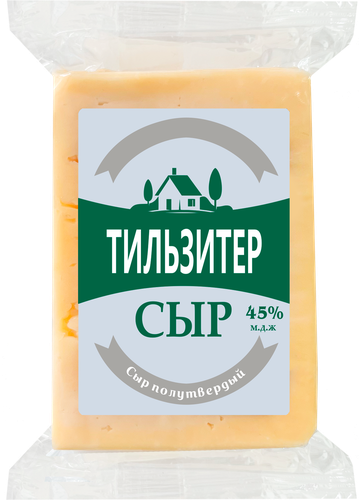 Сыр полутвердый Тильзитер 45%, без змж, 170г, вид