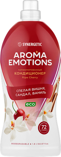 Кондиционер для белья Synergetic Ripe cherry Спелая вишня, 1.8л, изображение