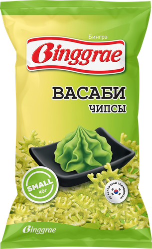 Чипсы пшеничные БИНГРЭ Васаби, 40г, картинка