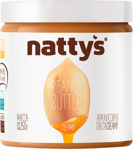 Паста арахисовая NATTYS Creamy с медом, 250г, фото