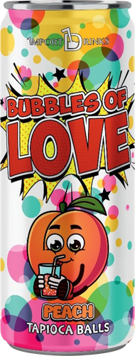 Напиток BUBBLES OFF LOVE Чайный напиток со вкусом персика с желейными шариками негазированный, 0.32л, картинка