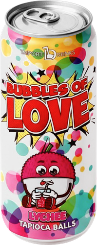 Напиток BUBBLES OFF LOVE Чайный напиток со вкусом личи с желейными шариками негазированный, 0.32л, крупный план