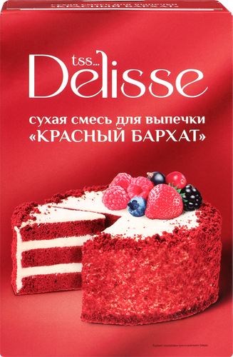Смесь для выпечки DELISSE Красный бархат, 350г, вид