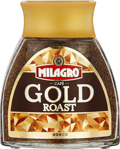 Кофе растворимый MILAGRO Gold Roast натуральный сублимированный, 95г, крупный план
