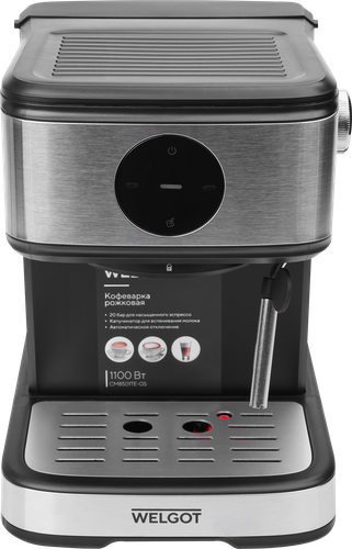Кофеварка рожковая WELGOT Noir, 20 бар, 1100Вт, черная, Арт. CM8501TE-GS, вид