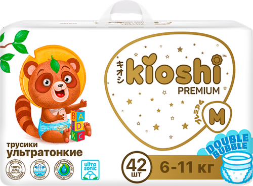 Подгузники-трусики KIOSHI Premium Ультратонкие M 6–11кг, 42шт, фото