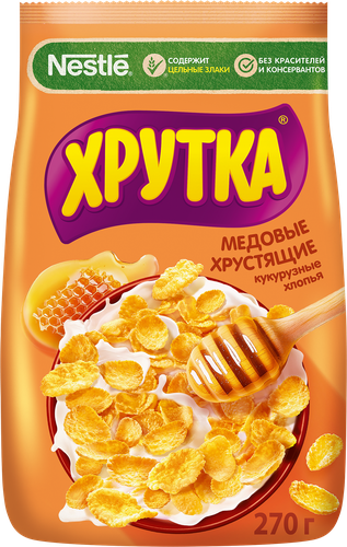Готовый завтрак ХРУТКА Хлопья кукурузные медовые, 270г, вид