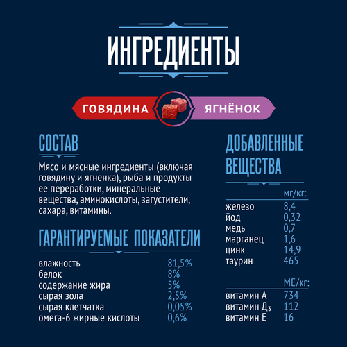 Корм влажный для кошек FELIX паштет со вкусом говядины и ягненка, 75г, фото
