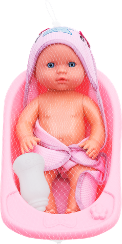 Набор игровой LOLAFUN Пупс 30см, в ванночке, Арт. YL2430P-D, крупный план