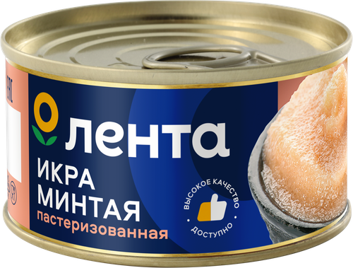 Икра минтая соленая ЛЕНТА пробойная, 120г, детальное фото