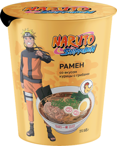 Лапша NARUTO Рамен со вкусом курицы с грибами, 65г, изображение