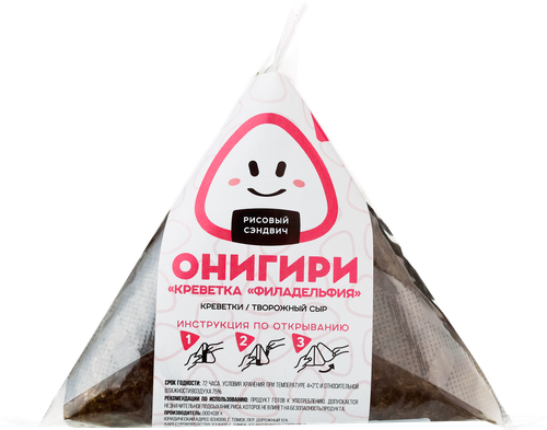 Онигири Смайл Креветка Филадельфия СВГ, 115г, вид