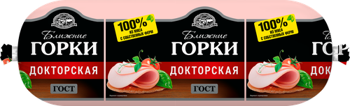Колбаса вареная БЛИЖНИЕ ГОРКИ Докторская, 400г, фото