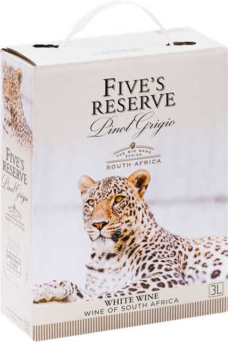 Вино FIVE'S RESERVE Pinot Grigio белое сухое, 3л, детальное фото