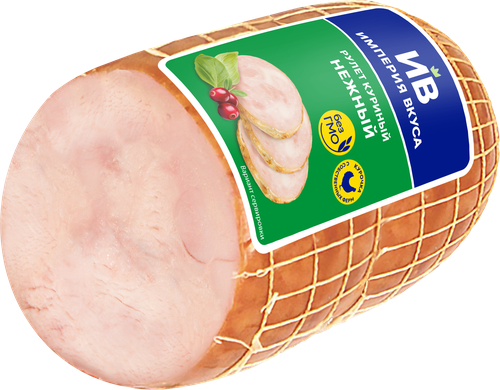 Рулет копченый ИМПЕРИЯ ВКУСА Нежный куриный, 400г, вид