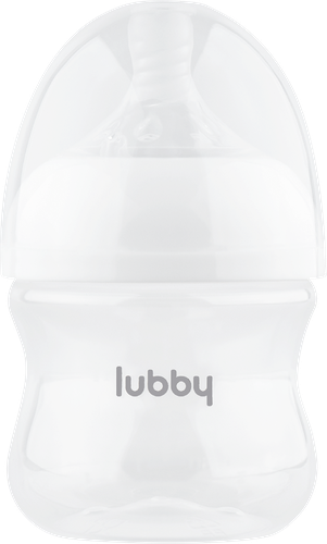 Бутылочка для кормления LUBBY Бионика 120мл с молочной соской и широким горлом, с 0 месяцев, Арт. 34564, фото
