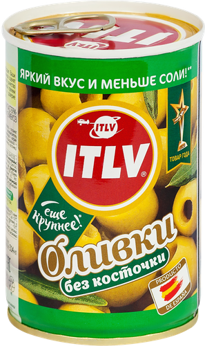 Оливки без косточки ITLV зеленые, 300г, детальное фото
