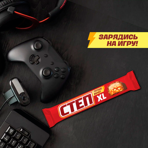 Батончик шоколадный СТЕП XL нуга, арахис, карамель, 65г, фотография