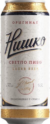 Пиво светлое NISKO Lager фильтрованное пастеризованное 4,7%, 0.5л, изображение