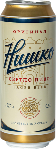 Пиво светлое NISKO Lager фильтрованное пастеризованное 4,7%, 0.5л, картинка
