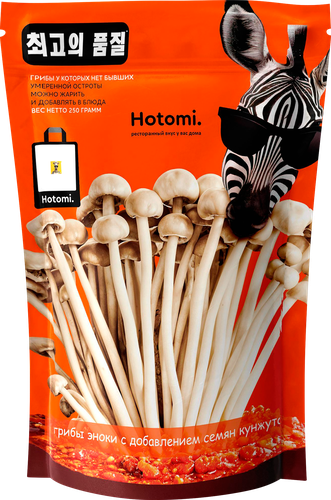 Грибы Эноки HOTOMI с добавлением семян кунжута, 250г, вид