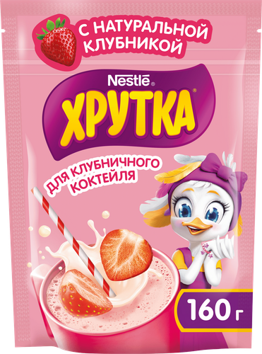 Коктейль ХРУТКА Клубничный, быстрорастворимый сухой, 160г, фотография