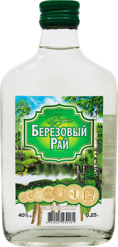 Водка БЕРЕЗОВЫЙ РАЙ 40%, 0.25л