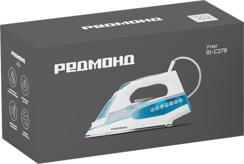 Утюг РЕДМОНД белый/голубой, пластик/керамика, Арт. RI-C278, изображение