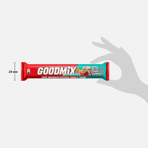 Батончик шоколадный GOODMIX с начинкой со вкусом карамели и с хрустящей вафлей, 40г, изображение