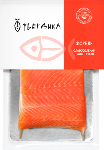 Форель Радужная слабосоленая ФЬЕРДИКА филе-кусок, 200г, фото