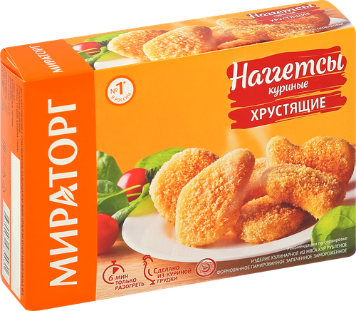 Наггетсы куриные МИРАТОРГ Хрустящие, 250г, крупный план