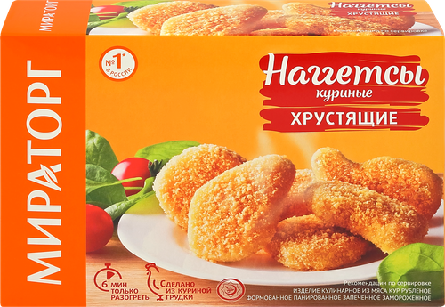 Наггетсы куриные МИРАТОРГ Хрустящие, 250г, крупный план