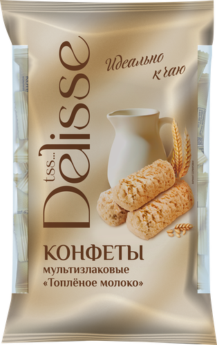 Конфета мультизлаковая DELISSE Топленое молоко, 175г, детальное фото