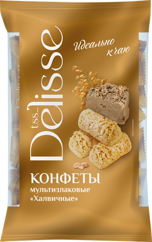 Конфета мультизлаковая DELISSE Халвичная, 175г, вид
