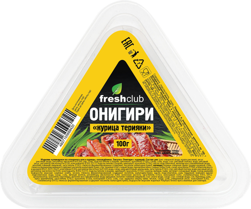 Онигири FRESHCLUB с курицей, 100г, вид