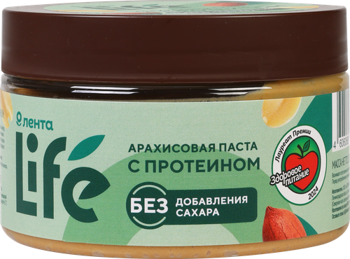 Паста арахисовая ЛЕНТА LIFE с протеином, 250г, фотография