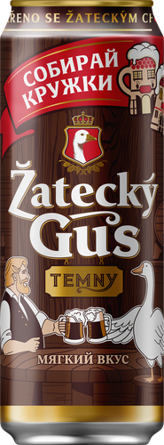 Напиток пивной темный ZATECKY GUS пастеризованный 3,5%, 0,45л, детальное фото