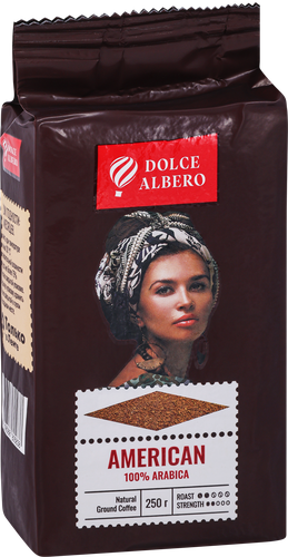 Кофе молотый DOLCE ALBERO American 100% arabica, 250г, фотография