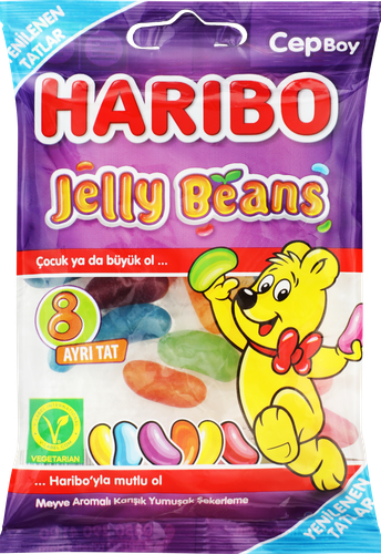 Мармелад жевательный HARIBO Jelly Beans, 50г, крупный план