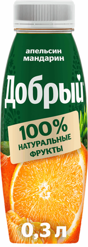 Напиток сокосодержащий ДОБРЫЙ Апельсин, мандарин, 0.3л, фото