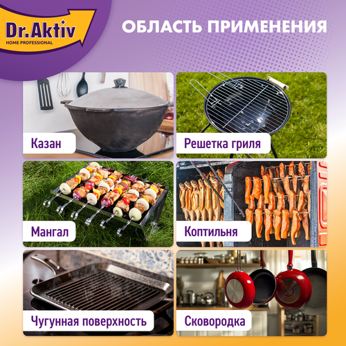 Средство чистящее для удаления жира, нагара, копоти DR.AKTIV Казан-Мангал, 500мл, картинка
