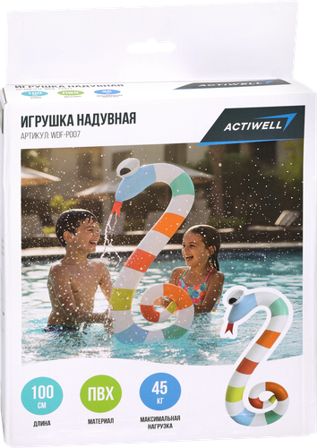 Игрушка надувная для плавания ACTIWELL Змея 100х48см, Арт. WDF-P007, фото