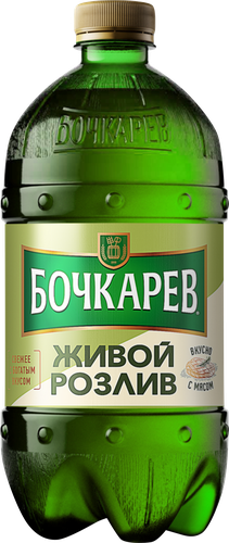 Пиво светлое БОЧКАРЕВ Живой Розлив пастеризованное 4,3%, 0,95л