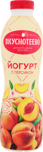Йогурт питьевой ВКУСНОТЕЕВО Персик 2%, без змж, 690г, вид