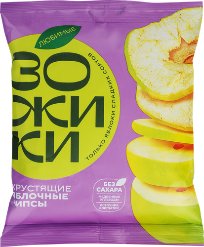 Чипсы яблочные ЛЮБИМЫЕ ЗОЖИКИ Классические, 25г, фото