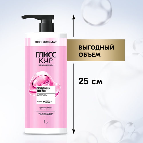 Шампунь ГЛИСС КУР Жидкий шелк, 1000мл, вид